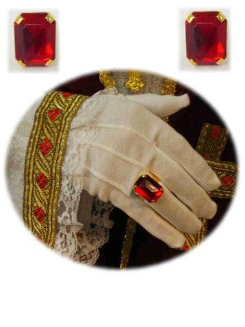 Ring rechthoek met rode steen, Verzenden, Nieuw
