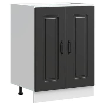Zwarte keukenkast Kalmar - Scherpe retourprijs, Zwart, Zo goed als nieuw, Minder dan 100 cm, 25 tot 50 cm