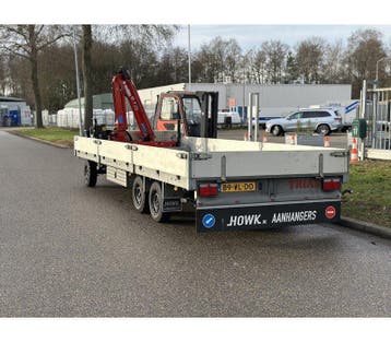 Schamelwagen met laadkraan, Maxilift, 3500kg, kraantje, howk, Ophalen, Gebruikt