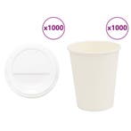 vidaXL Papieren koffiekopjes met deksel 1000 st 8oz 200 ml, Huis en Inrichting, Keuken | Servies, Verzenden, Nieuw