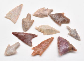 Chalcolithisch Jasper, Flint 10 pijlpunten AA++ (Zonder