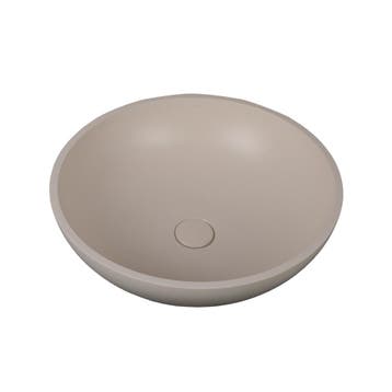 Waskom Thano 44x44x14.5cm beton rond beige inclusief, Verzenden, Nieuw