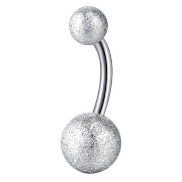 Fako Bijoux - Navelpiercing - Mat - Glitter - Zilverkleurig, Verzenden, Nieuw
