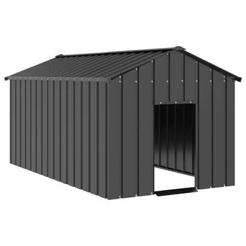 vidaXL Hondenhok met dak 114x202x101 cm gegalvaniseerd staal, Dieren en Toebehoren, Verzenden, Nieuw