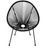 Tuinstoel - Draad - Rotan - Zwart - 87 x 70 x 73 CM, Ophalen of Verzenden, Nieuw