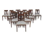 Een set van twaalf eetkamerstoelen, Holland, 19e Eeuw, Gebruikt