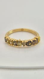 Ring - 14 karaat Geel goud - 2.25ct. tw. Gemengde kleuren, Nieuw