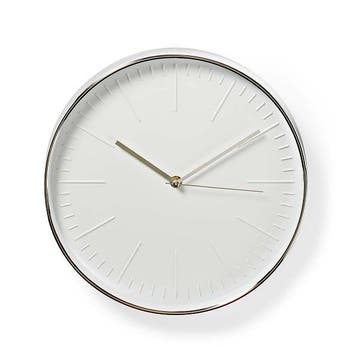 Wandklok | Emma | Nedis | Ø 30 cm (Zilver), Verzenden, Nieuw