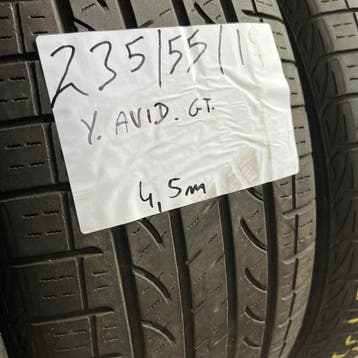 2 x Yokohama 235-55-19 Zomerbanden 4,5mm, 19 inch, Gebruikt, Ophalen of Verzenden, 235 mm