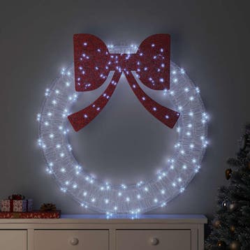 vidaXL Krans 150 LEDs Koudwit 120 cm Acryl, Verzenden, Nieuw