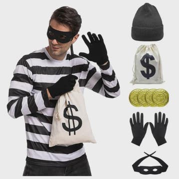 Compleet Bankrover Kostuum Set - Dames & Heren - Halloween &, Verzenden, Nieuw