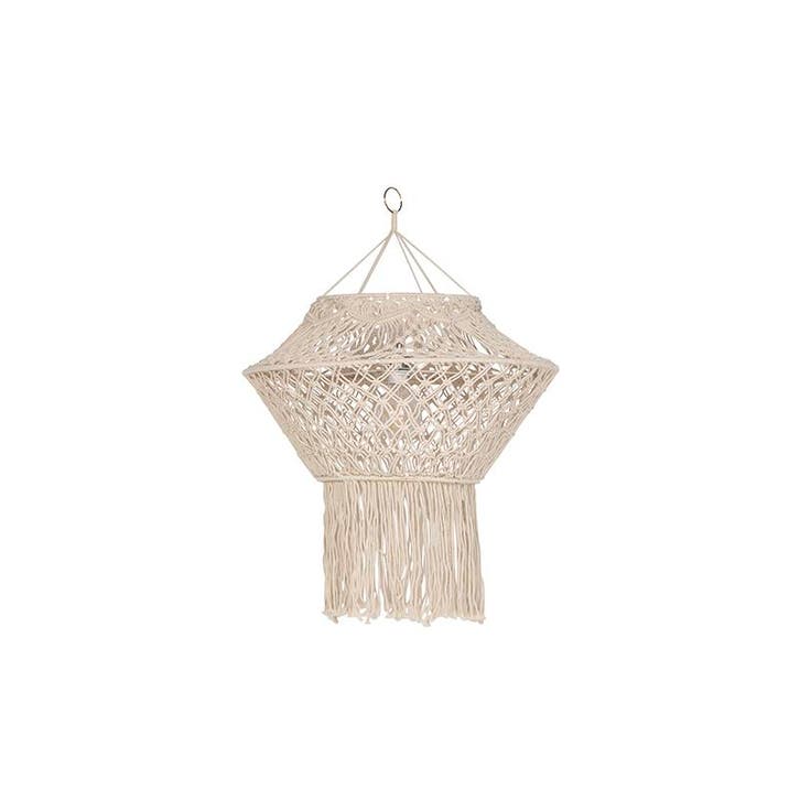 Macrame lampenkap naturel 90 cm, Huis en Inrichting, Lampen | Lampenkappen, Beige, Nieuw, Rond, Verzenden