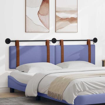 vidaXL Hangend hoofdbord Met LED-verlichting Jeans Blauw, Verzenden, Nieuw, Blauw, Overige materialen