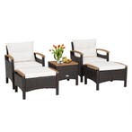 LIVSK 5-Delige Patio Rotan Set - Comfortabele Zitkussens - D, Verzenden, Nieuw