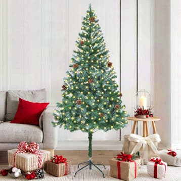 vidaXL Kunstkerstboom met 300 LED Groen 180 cm PVC en Staal, Verzenden, Nieuw