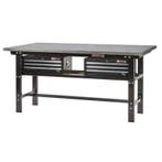 Werkbank zwart 200 cm met zinken werkblad en 2, Doe-het-zelf en Verbouw, Werkbanken, Ophalen of Verzenden, Nieuw