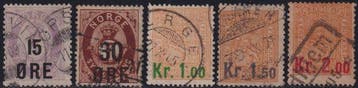 Noorwegen 1905 - Overdrukken: Volledige serie Unificati, Gestempeld