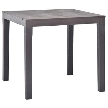 vidaXL Tuintafel 78x78x72 cm kunststof mokka, Tuin en Terras, Tuintafels, Verzenden, Nieuw, Kunststof