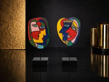 sculptuur, Set van 2 moderne sculpturen – Cubistische