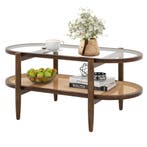 LIVSK Salontafel met 2 Niveaus - Massief Houten Frame - Hitt, Antiek en Kunst, Verzenden