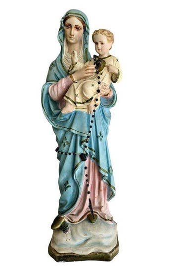 sculptuur, Maria en Jezus Heilig Hart - 53 cm - Gips