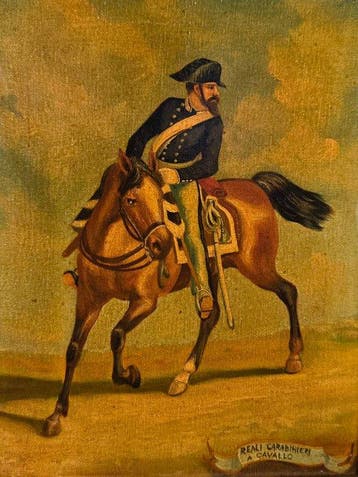 Italiaanse school (XX) - Ritratto di carabiniere a cavallo
