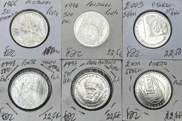 Portugal. Lote de 6 Moedas (inclui 5 Comemorativas de 500