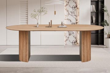 Lagos eettafel ovaal, kleur oude eik (nieuw, outlet), Huis en Inrichting, Tafels | Eettafels, Nieuw, Overige materialen