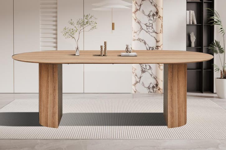 Lagos eettafel ovaal, kleur oude eik (nieuw, outlet), Huis en Inrichting, Tafels | Eettafels, Nieuw, Overige materialen