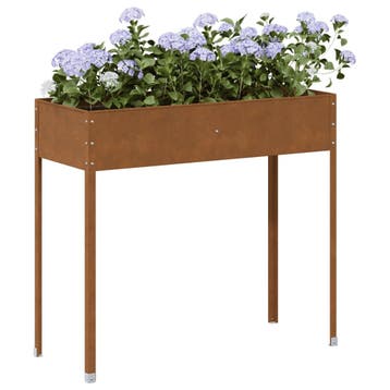 vidaXL Plantenbak 100,5x40,5x90 cm weervast staal, Tuin en Terras, Verzenden, Nieuw, Metaal