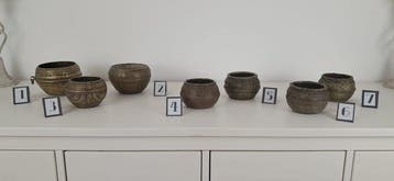 Antiek set van 7 tribale kansa mana - Kansa, klokbronze met