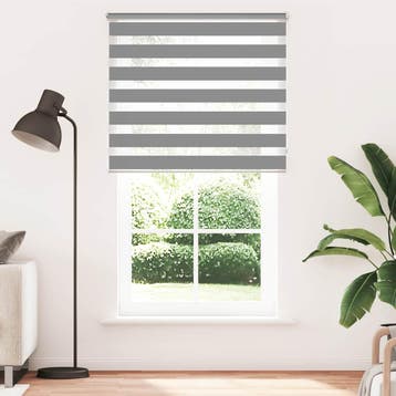 vidaXL Zebra rolgordijn 120,9 x 230 cm stofbreedte 116,7 cm, Verzenden, Nieuw, Grijs