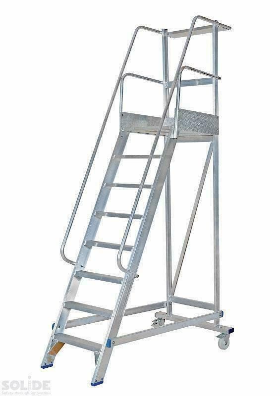 SOLIDE | Mobiel Bordestrap | Vanaf 4 treden t/m 12 | Gecoat, Doe-het-zelf en Verbouw, Ladders en Trappen, 2 tot 4 meter, Nieuw