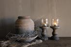 Stenen ribbel kruik Reuben grey/brown 29 cm, Huis en Inrichting, Woonaccessoires | Vazen, Ophalen of Verzenden, Nieuw
