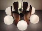Plafondlamp - Glass-Wooden - Een SpaceAge hanglamp