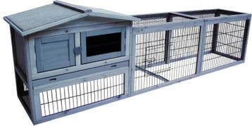 Konijnenhok Flamingo Jumbo Cottage Grijs – Groot Houten B., Verzenden, Nieuw, Overige typen