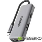 Sitecom 6 in 1 USB-C LAN Multiport Adapter, Verzenden, Nieuw, Sitecom