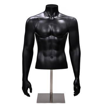 Gruppo Corso Torso 1/2 model heer met armen in mat zwart op