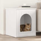 vidaXL Kattenhuis Wit 53 x 52 x 62 cm Bewerkt hout, Dieren en Toebehoren, Katten-accessoires, Verzenden, Nieuw
