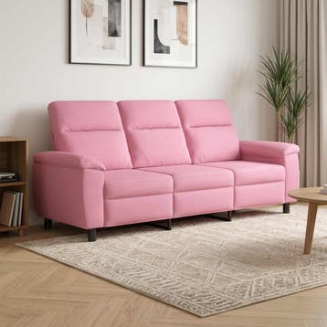 vidaXL Bank Roze 214 x 90 x 95 cm Stof, Verzenden, Nieuw, Stof, 200 tot 250 cm