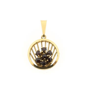 Gouden hanger met granaat (Hanger of bedel), Ophalen of Verzenden, Gebruikt, Goud, Overige merken