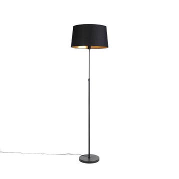 Vloerlamp zwart met zwarte kap 45 cm verstelbaar - Parte, Verzenden, Nieuw, Modern