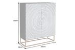 Massief houten hoge kast ZEN CIRCLES 120cm wit zwart, Huis en Inrichting, Kasten | Dressoirs, Ophalen of Verzenden, Nieuw