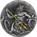 Niue. 5 Dollars 2022 Triton 2 oz Antique finish (.999)