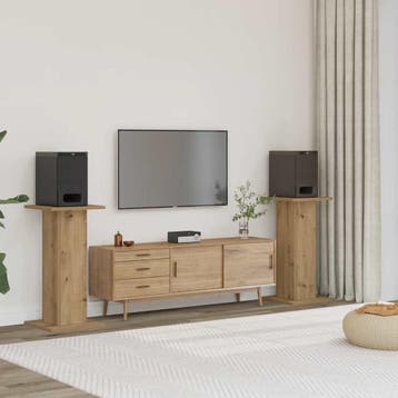vidaXL Speakerstandaards 2 st 30x30x60 cm hout artisanaal, Muziek en Instrumenten, Verzenden, Nieuw