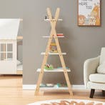 Kinderboekenkast Vanlilu 145x65x32 cm naturel en wit [en.cas, Kinderen en Baby's, Verzenden, Nieuw
