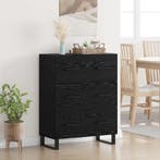 vidaXL Dressoir Zwart Eiken 69,5 x 34 x 90 cm Gemonteerd, Huis en Inrichting, Kasten | Dressoirs, Verzenden, Nieuw, Overige houtsoorten