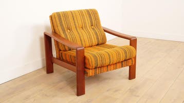 Vintage lounge fauteuil | Teak | Retro, Ophalen of Verzenden, Nieuw