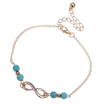 Fako Bijoux - Enkelbandje - Infinity Turquoise Duo -, Verzenden, Nieuw