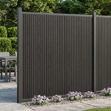 vidaXL Hekpaneel WPC en Aluminium Zwart, Verzenden, Nieuw